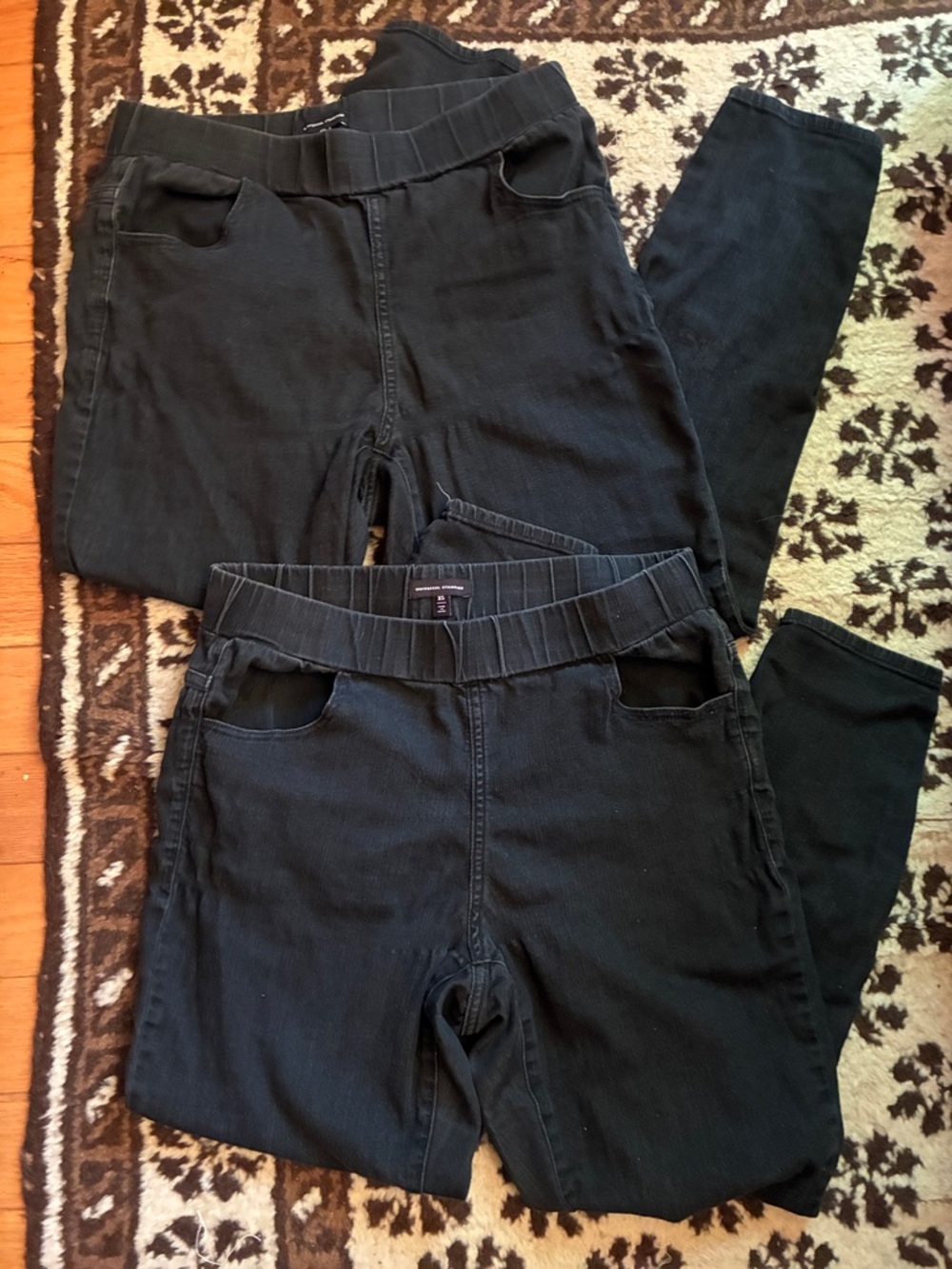High End Black “Not Jeggings” Elastic Waist Pull-On Pants - Set of 2